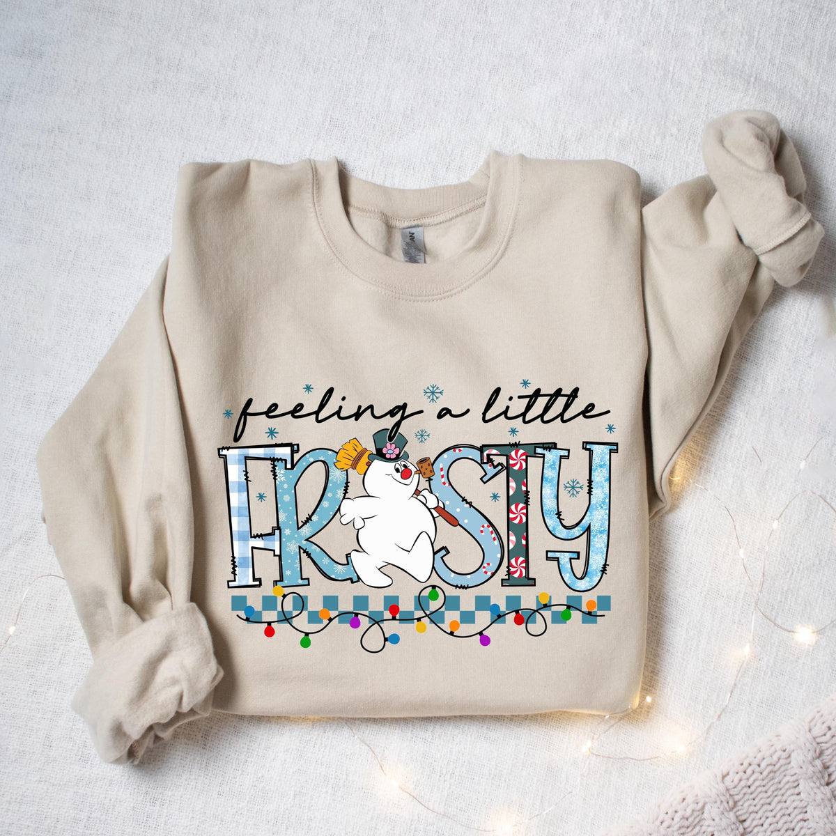 Feeling A Little Frosty T-Shirt Sweatshirt Hoodie – Cute Christmas Snowman Winter Holiday Funny Festive Graphic Apparel