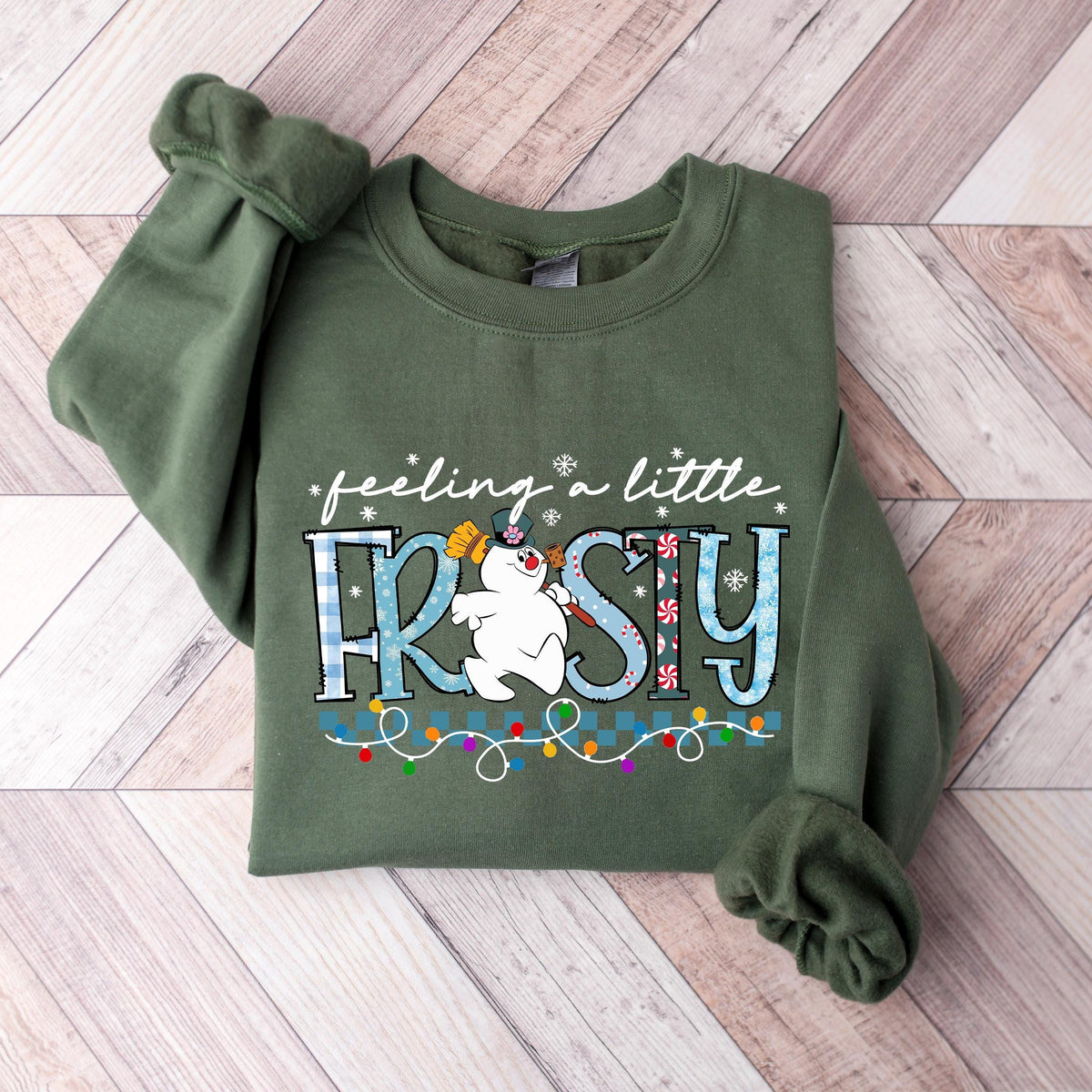 Feeling A Little Frosty T-Shirt Sweatshirt Hoodie – Cute Christmas Snowman Winter Holiday Funny Festive Graphic Apparel