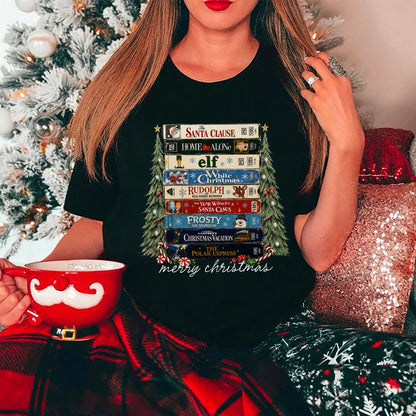 Retro Christmas Movies VHS T-Shirt Sweatshirt Hoodie – Vintage Holiday Movie Collection Nostalgic Christmas Lover Graphic Apparel