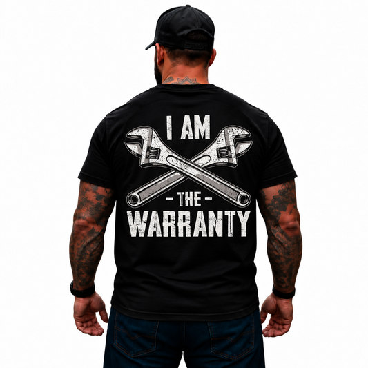 I Am the Warranty T-Shirt – Funny Mechanic Wrench Auto Repair Graphic Tee