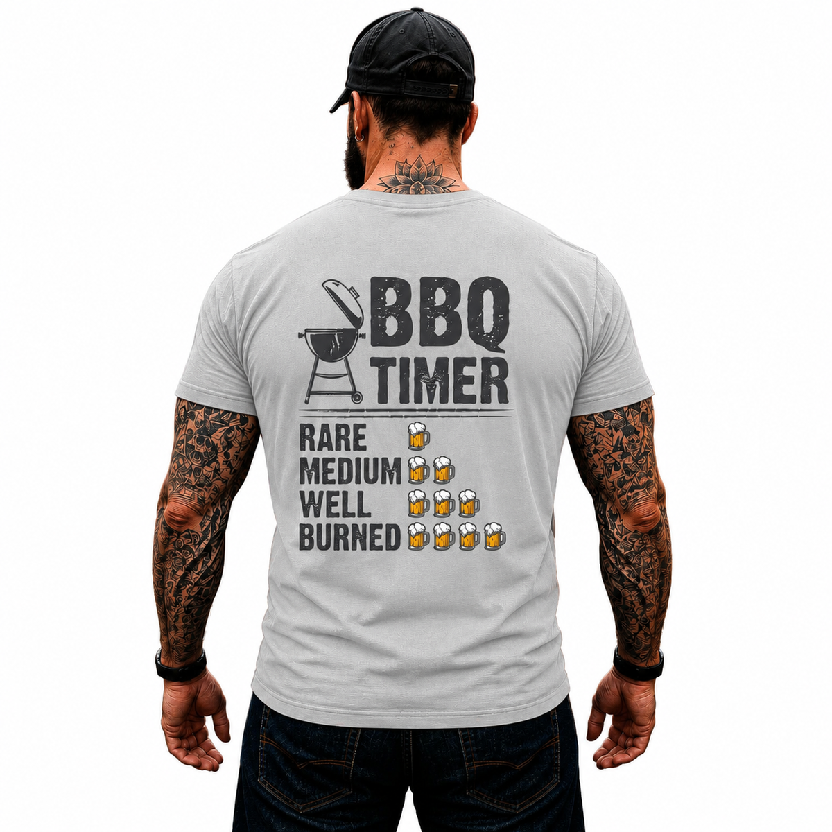 BBQ Timer Shirt Funny Grilling Beer Lover Graphic Tee Pitmaster Gift For Men