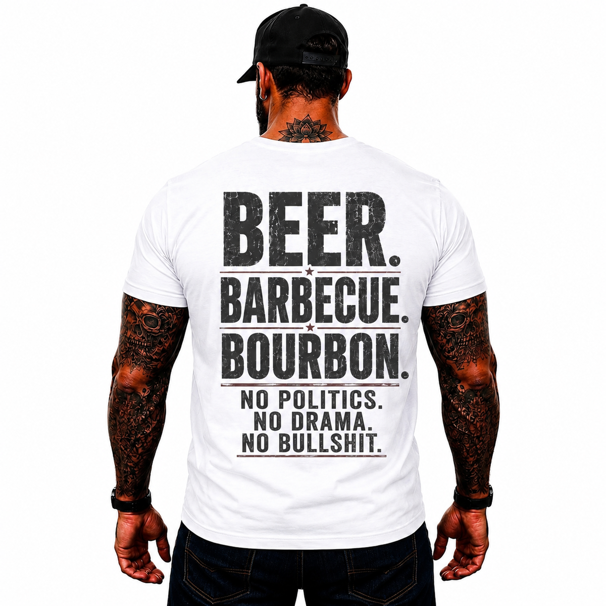Beer Barbecue Bourbon Shirt Funny BBQ Graphic Tee Pitmaster Grill Master Gift For Men