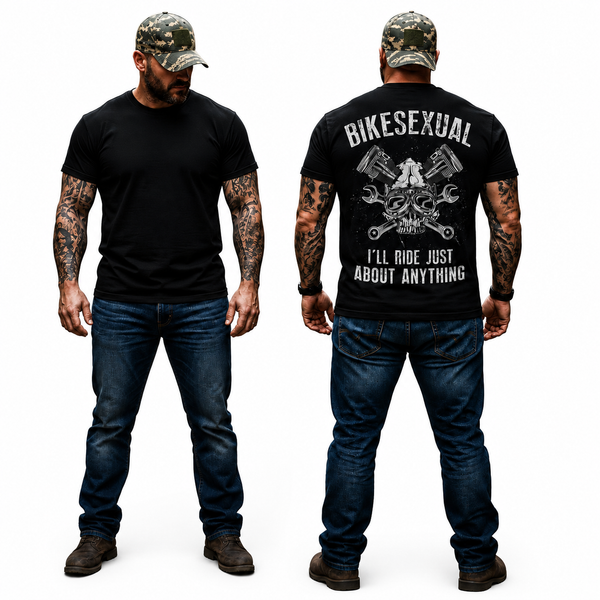 Bikesexual Shirt Funny Motorcycle Graphic Tee Biker Rider Gift For Men