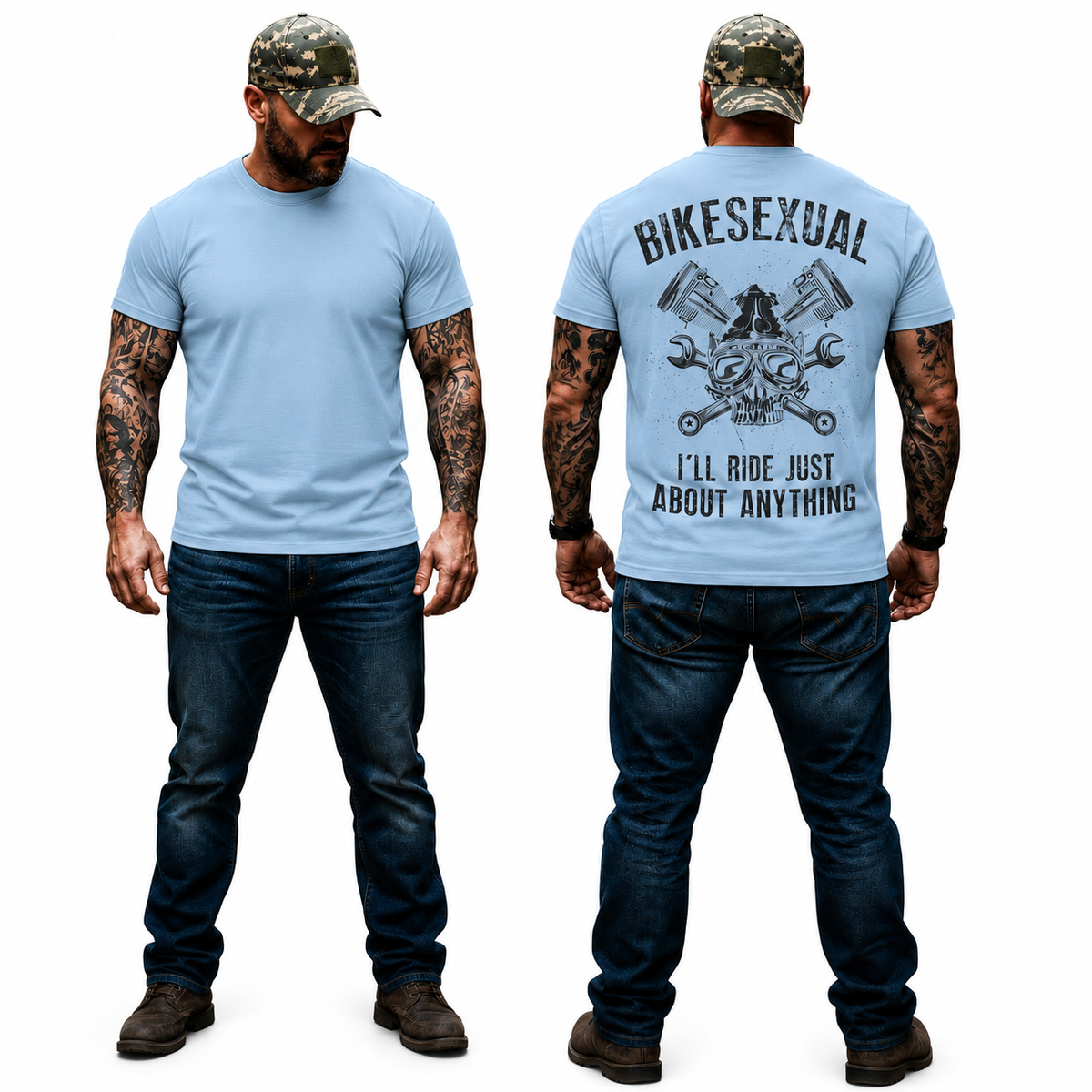 Bikesexual Shirt Funny Motorcycle Graphic Tee Biker Rider Gift For Men