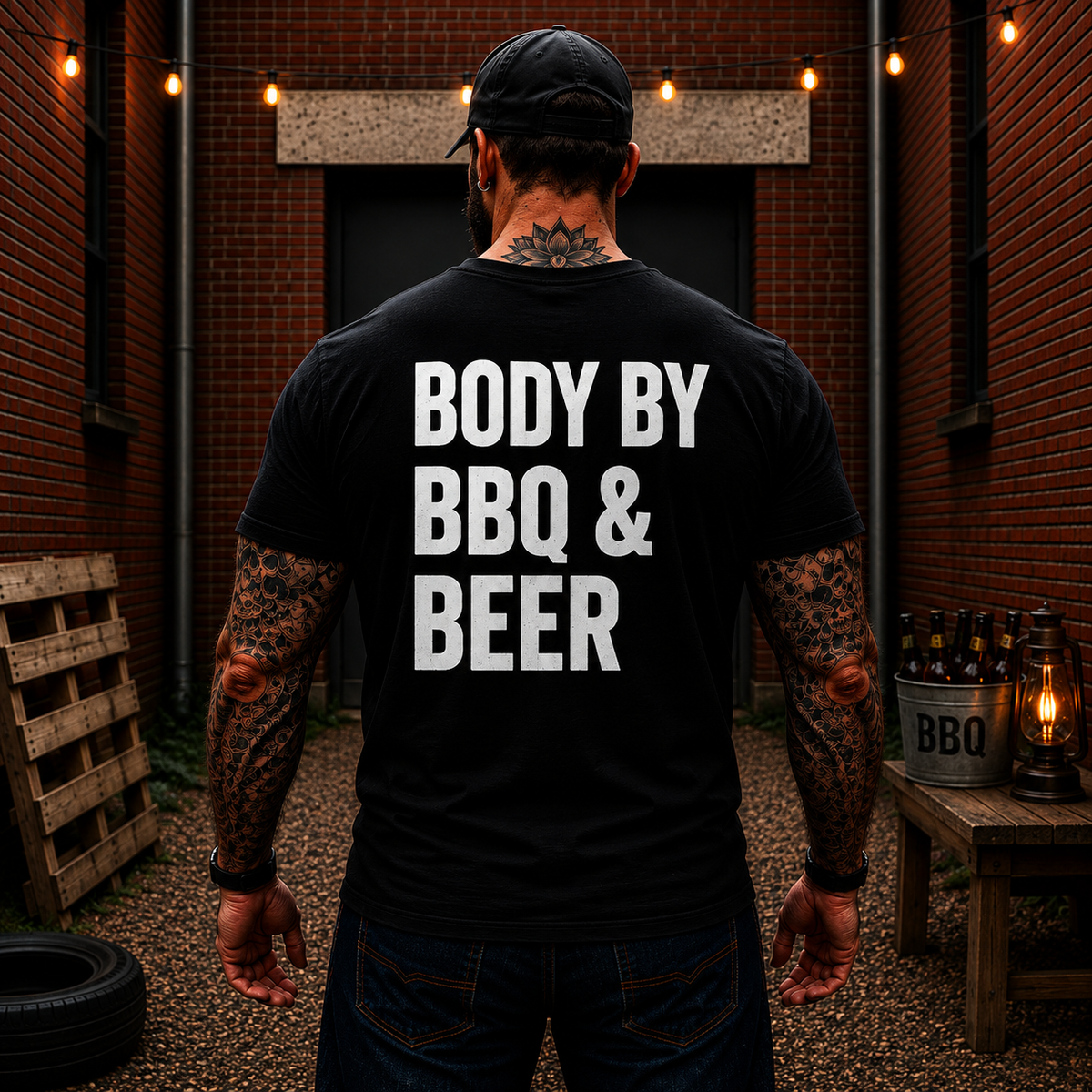 Body By BBQ And Beer Shirt Funny Grilling Graphic Tee Grill Master Gift For Men