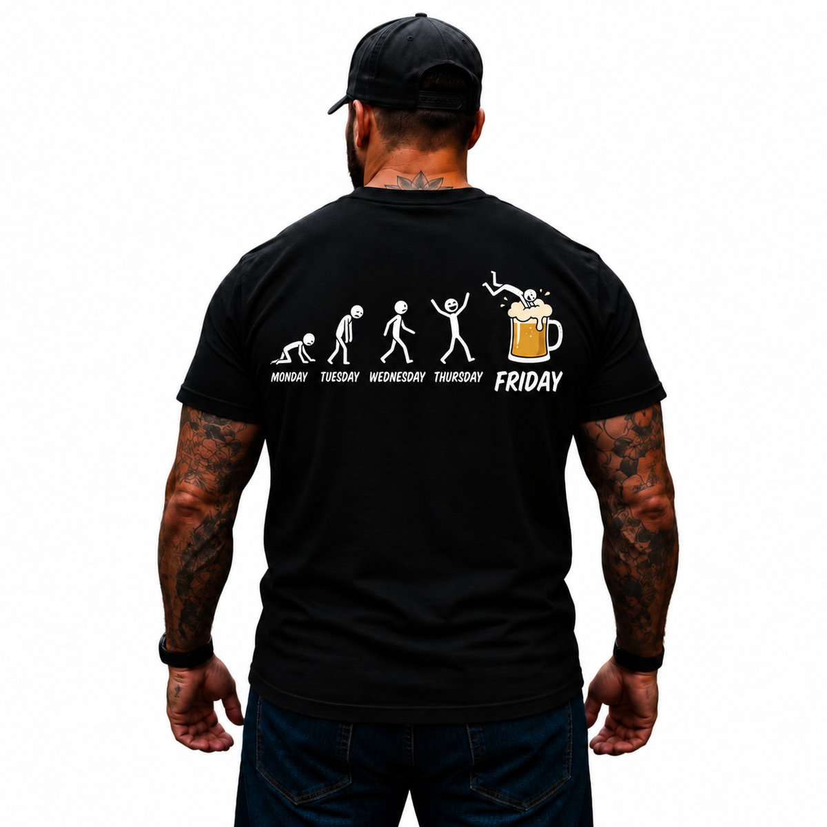 Monday Tuesday Wednesday Thursday Friday Shirt Funny Beer Drinking Graphic Tee Weekend Humor Gift for Men