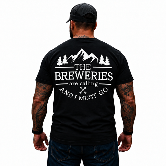 The Breweries Are Calling And I Must Go Shirt Funny Craft Beer Lover Brewery Graphic Tee Gift for Men