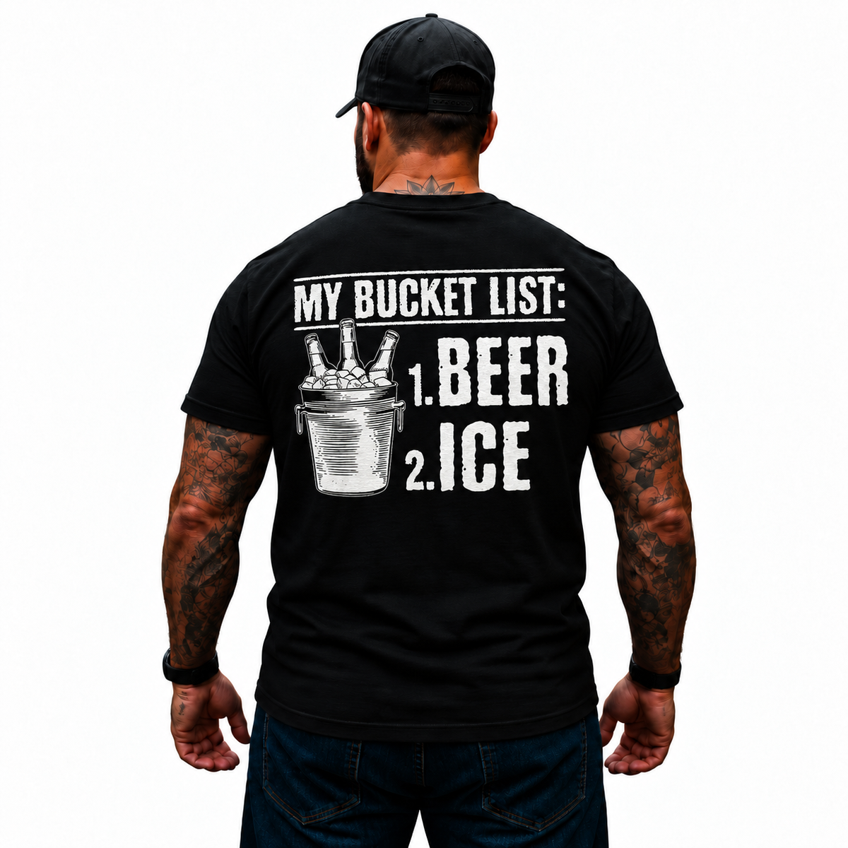 My Bucket List Beer And Ice Shirt Funny Beer Lover Drinking Graphic Tee Alcohol Humor Gift for Men