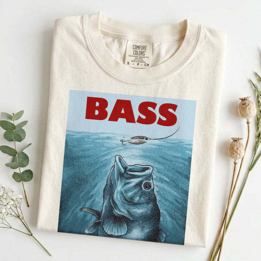 Bass Fishing Retro Poster T-Shirt – Vintage Bass Fish & Lure Graphic Tee