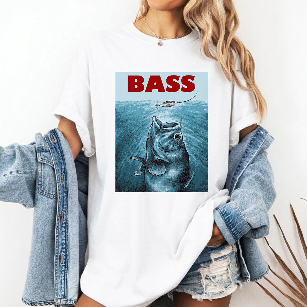 Bass Fishing Retro Poster T-Shirt – Vintage Bass Fish & Lure Graphic Tee