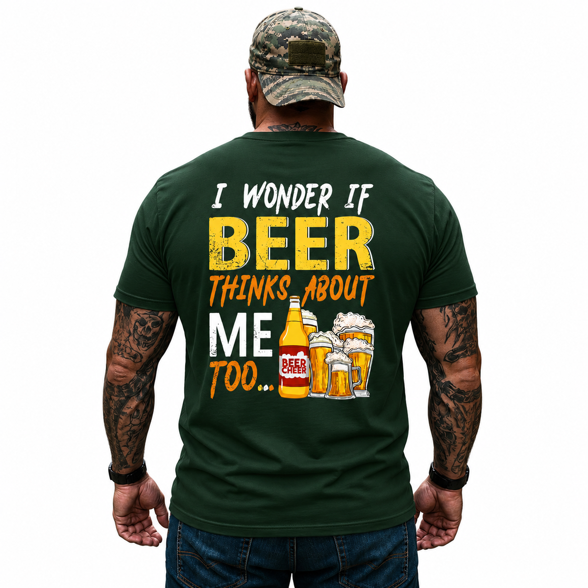 I Wonder If Beer Thinks About Me Too Shirt Funny Beer Lover Graphic Tee Gift For Men