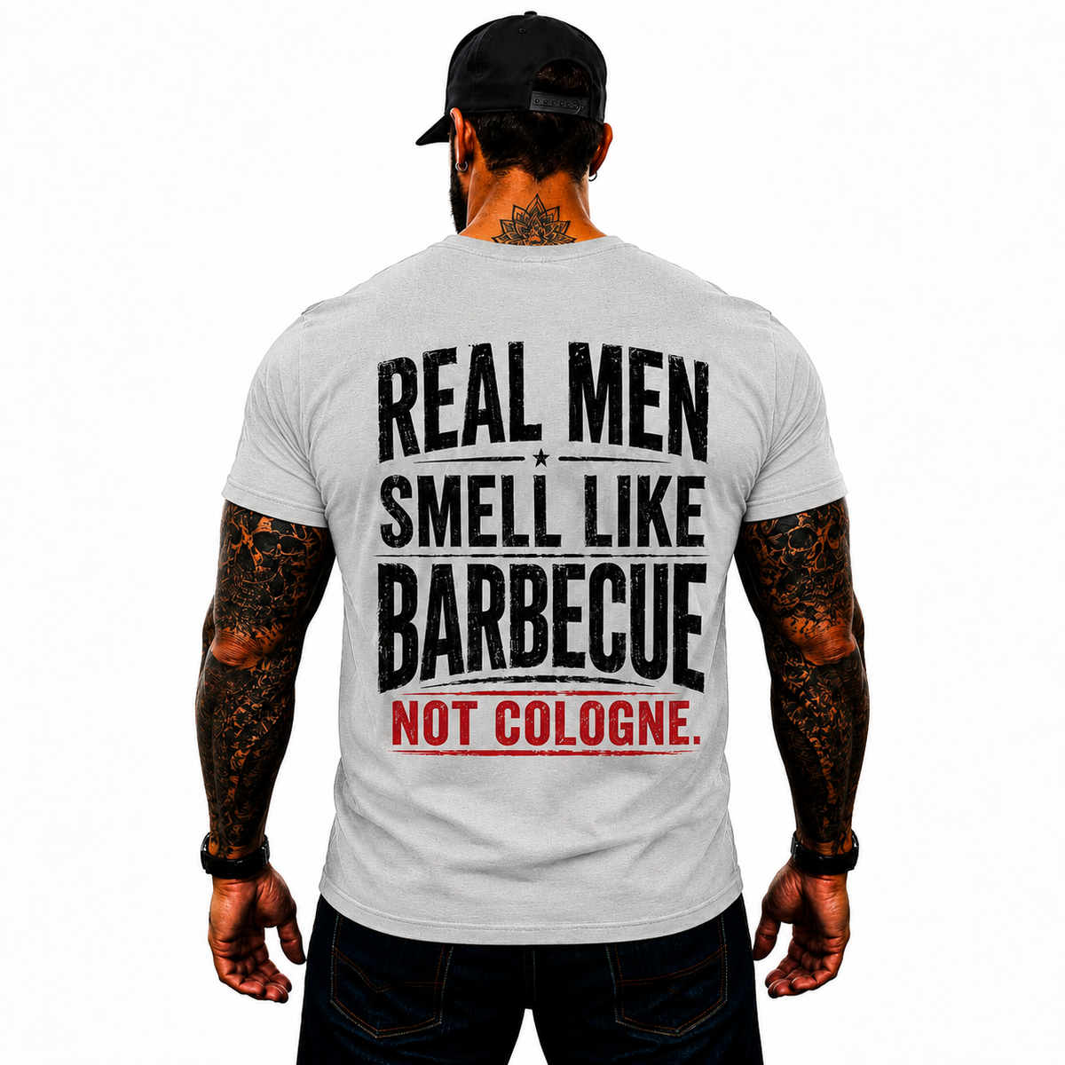 Real Men Smell Like Barbecue Not Cologne Shirt Funny BBQ Graphic Tee Gift For Men