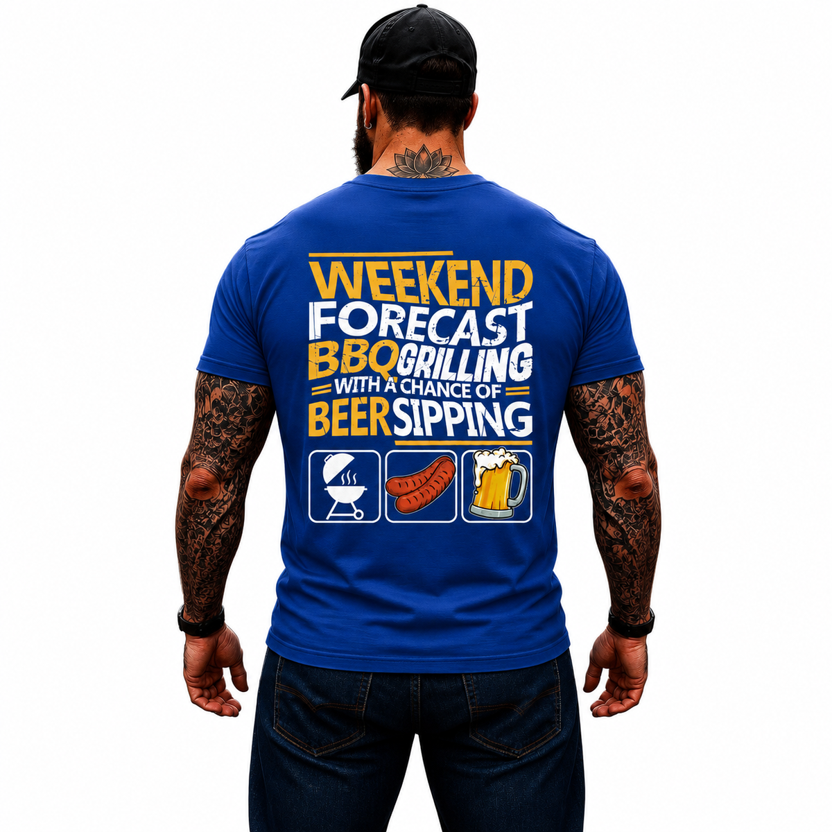 Weekend Forecast BBQ Grilling Shirt Funny Grill Master Graphic Tee Gift For Men