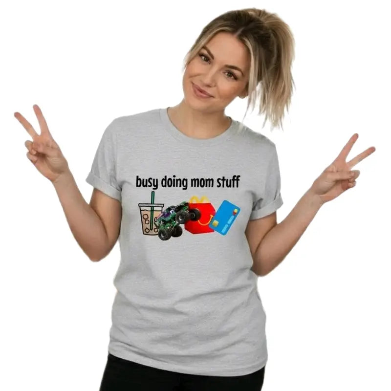 Busy Doing Mom Stuff Monster Truck Trending Boy Mama T Shirt