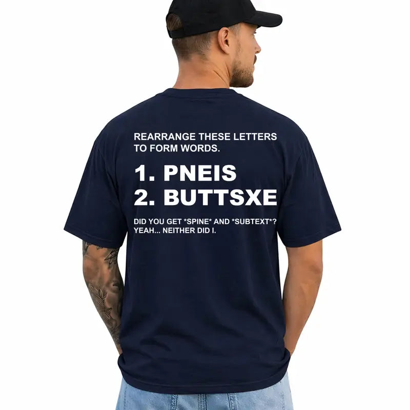 Funny Adult Humor Word Puzzle Sarcastic Novelty T Shirt For Men