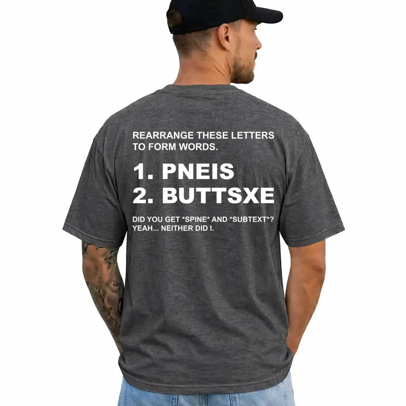 Funny Adult Humor Word Puzzle Sarcastic Novelty T Shirt For Men