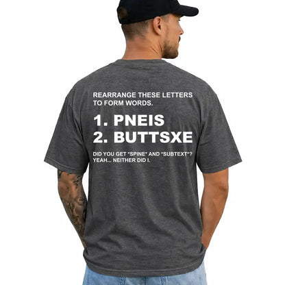 Funny Adult Humor Word Puzzle Sarcastic Novelty T Shirt For Men
