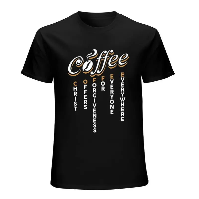 Christian Coffee Faith Saying Inspirational Graphic T Shirt