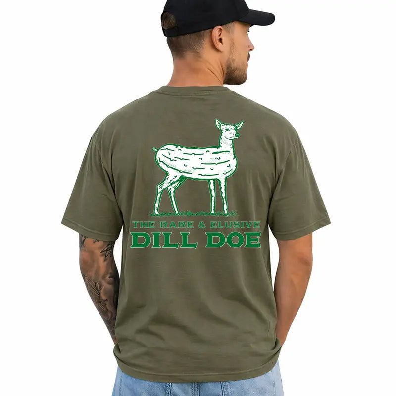 Funny Deer Hunting Dill Doe Pun Graphic T Shirt Hunter Gift