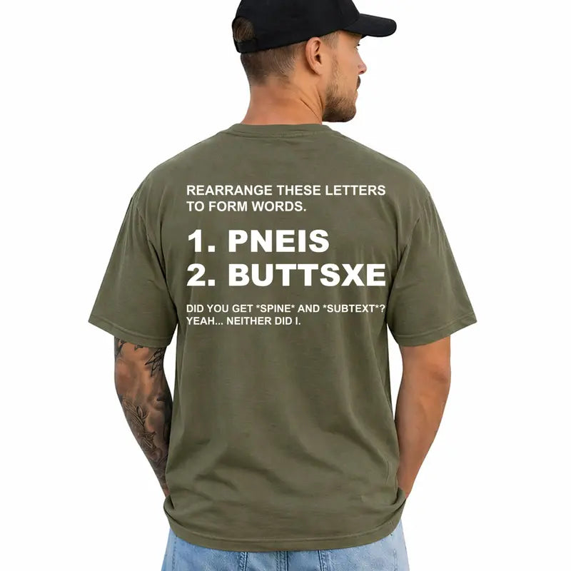 Funny Adult Humor Word Puzzle Sarcastic Novelty T Shirt For Men